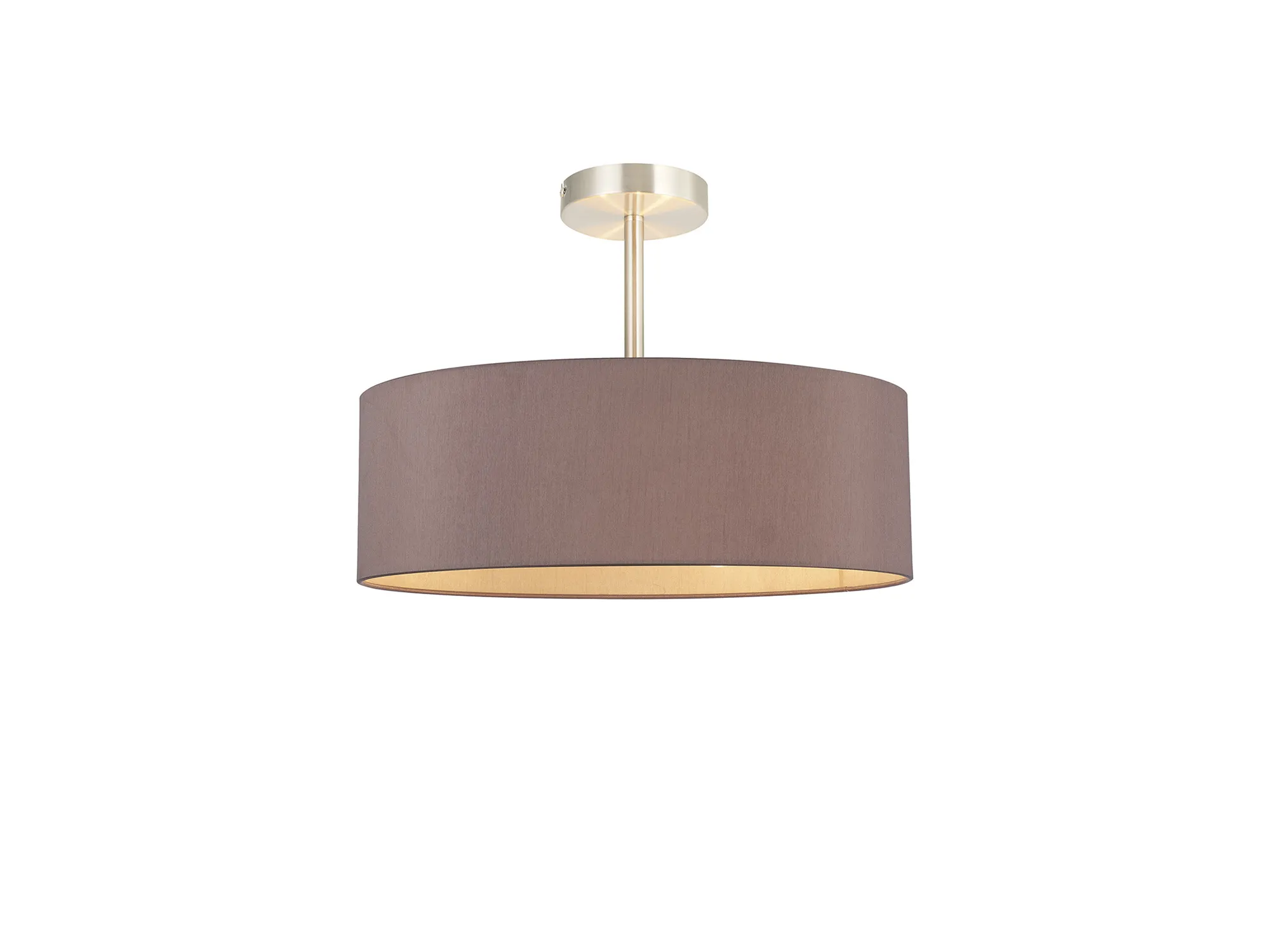 Baymont 45cm Semi Flush 5 Light Satin Nickel, Taupe